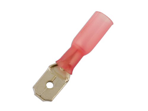 Heat shrink male push-on terminal 6.3mm Connect 30166 avec isolation étanche rouge x25