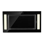 Klarstein Remy - Island Cooker Hood, Kitchen Extractor Fan, Extractor Hood, Substructure Hood, Ceiling Hood and Bull; 90 cm, Touch, Cooking Surface Lighting; up to 620 m³/h Remote Control, Black