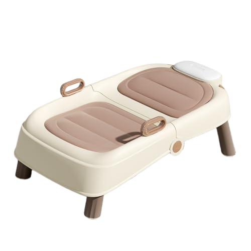 Jopsavmシャンプーチェア シャンプー洗髪器 折りたたみシャンプーチェア 子供用洗髪椅子 折り畳み式 省スペース 調節可能 安全 滑り止め 耐荷重80 kg 男の子 女の子に適用 介護者用/妊娠/入院/高齢者/子供 ベビー用品 家庭用 (コーヒー色,ハ
