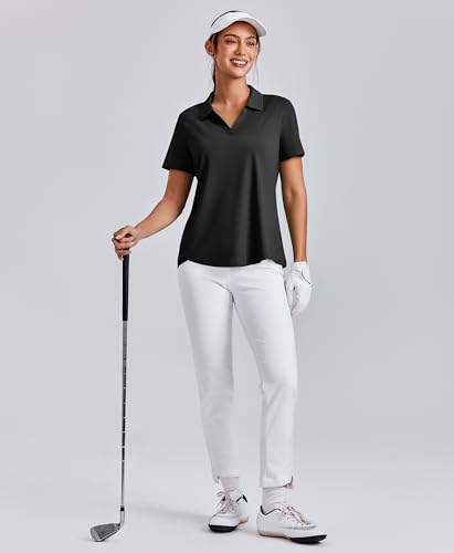 Image of PINSPARK Womens Golf Shirt Short Sleeve Polos UPF 50+ Collared Tennis Tops