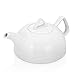 Flexzion Porcelanowy czajniczek, ceramiczny dzbanek do herbaty 300 ml z zdejmowaną pokrywką, zestaw naczyń do napojów na 3-4 filiżanki do herbaty, kubki do kawy, nowoczesny angielski styl klasyczny, nadaje się do kuchenki mikrofalowej i zmywarki do naczyń - 96 ml, biały