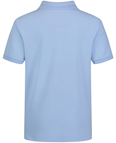Image of IZOD Boys' School Uniform Short Sleeve Polo Shirt, Button Closure, Comfortable & Soft Pique Fabric