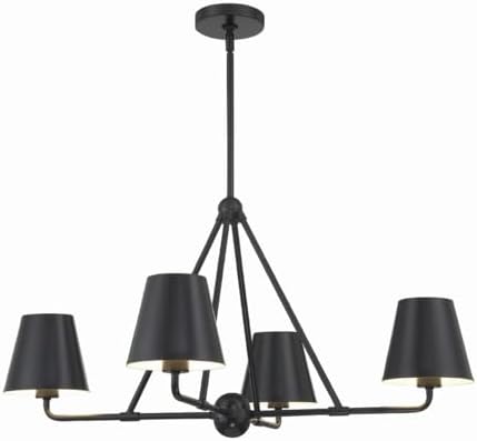 Crystorama Xavier 4 Light Matte Black Chandelier