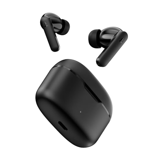 Boat Airdopes Ultra Plus, 50 H Battery, 4Mics ENx, ASAP Charge, Low Latency, Stream Ad Free Music via App Support, Bluetooth Earbuds, TWS Ear Buds Wireless Earphones with mic (Midnight Black)