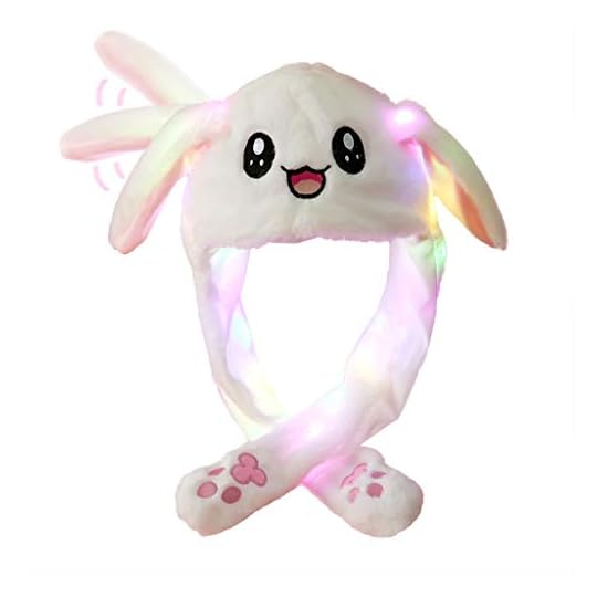 
                            IronBuddy LED Glowing Plush Moving Rabbit Hat Funny Glowing and Ear Moving Bunny Hat Cap for Women Girls, Cosplay Christmas Party Holiday Hat
                        