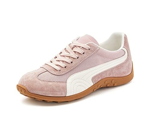 Zapatillas Deportivas para Mujer con Plataforma Retro Malla Transpirable Cordones de Cuero cómodas Ligeras y con Suela Gruesa para Correr y Jugar al Tenis