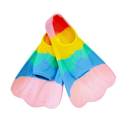Licsaliwe Kids Swim Flippers, Soft Silicone Swimming Fins - Comfortable Flippers for Beginners, Boys Girls Adults(XS)
