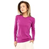 Merino.tech 100% Merino Shirt Langarm Damen, Merino Langarmshirt für Alltag, Sport & Outdoor Longsleeve Unterwäsche Damen (Medium, 190 Violet)