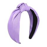 Ondder Purple Headband Top Knot Headbands for Women Cloth Head Bands for Women’s Hair Non Slip Fashion Wide Knotted Headbands for Women