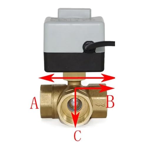 Robinet à bille motorisé DN20 en laiton à 3 voies AC220V