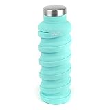 que Bottle | Designed for Travel and Outdoor. Collapsible Water Bottle - Food-Grade Silicone/BPA Free/Lightweight/Eco-Friendly - 20oz (Misty Mint)