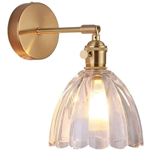 Apliques de pared con brazo ajustable de metal y pantalla de cristal refinado