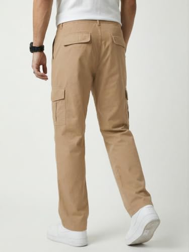 Image of Leriya Fashion Men Cargo Pants | 6 Pocket Cotton Cargo Joggers for Men | Loose Fit Stylish Pant with Pockets | Casual Baggy Trousers & Streetwear Lower (Available in Plus Size)