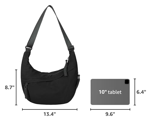 Image of Lushandy Nylon Crescent Crossbody Bags for Women, Medium Slouchy Hobo Crossbody Bag Checkered Purse Luna Bag for Travel