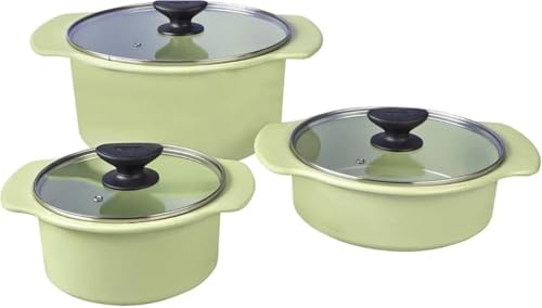 Catálogo de Cacerolas de peltre disponible en línea. 49 Cinsa Bateria de Cocina Cocinova de Acero Vitrificado 6 piezas (Verde Manzana)