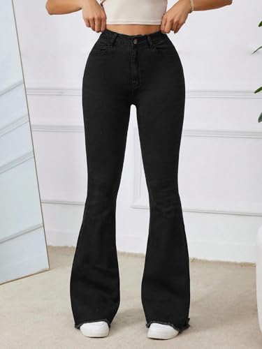 Image of KOTTY Women's High Waist Flared Fit Stretchable Denim Jeans for Casual