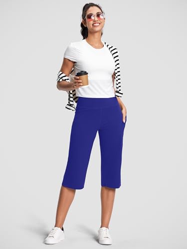 Image of ISEEGZ 15 inch / 18 inch / 21 inch / 25 inch Capri Pants for Women High Waist with Pockets Women's Capris Workout Yoga Pants Loose Straight Leg