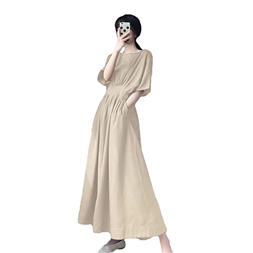 Robe longue formelle col rond confortable pour le travail