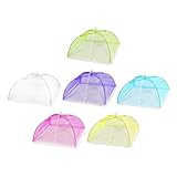 Angoily 6 Pièces Couvre-Aliments Pliable Transparent en Maille Respirante Anti-Insectes P...