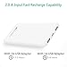 Attom Tech Triple USB Outputs Super Slim Power Bank Ultra Thin, 5000mAh Mini Portable Charger External Phone Battery Pack Small Dual Outlet, Emergency Phone Power Backup (White)