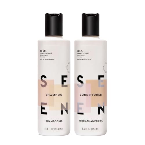 Champú y acondicionador para el cuidado del cabello, perfumado, no comedogénico y sin sulfatos, desarrollado por dermatólogos, seguro para pieles sensibles y propensas al acné