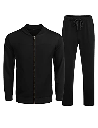 Coofandy Men's Tracksuit Athletic Full Zip Casual Sports Jogging Gym Sweatsuit #TOP4