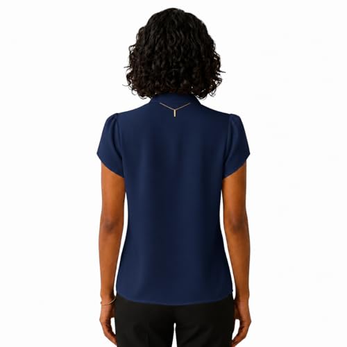 Image of Keiraa Women Blouse Half Sleeves Office Lady Shirt Women Tops