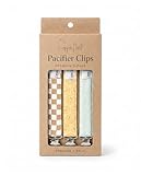 Copper Pearl 3-Pack Pacifier Holders: Premium Knit Binky Clips for Baby Girls and Boys - Stylish Stainless Steel Design for Secure No-Drop Attachment