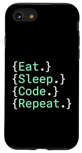 Eat Sleep Code Repeat �\�t�g�E�F�A�J���� �X�}�z�P�[�X iPhone SE (2020) / 7 / 8 �p