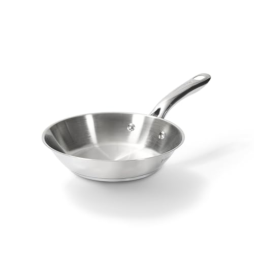 Image of T-Fal Gourmet Stainless Steel Fry Pan 8.5 Inch Induction Compatible Skillet Pan, Fast and Even Heating, Oven Safe to 500F, Professional Grade Cookware for Home Chefs