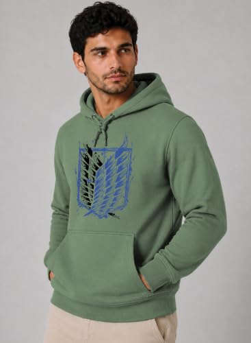 Image of ADRO Mens Abstract Graphic Hoodie | 320 GSM Cotton Poly Fleece | Regular Fit Contemporary Artistic Sweatshirt for Winter & Streetwear
