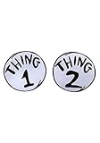 Dr. Seuss Thing 1 & Thing 2 Large 2 Piece Iron On Patch Set for Kids and Adults