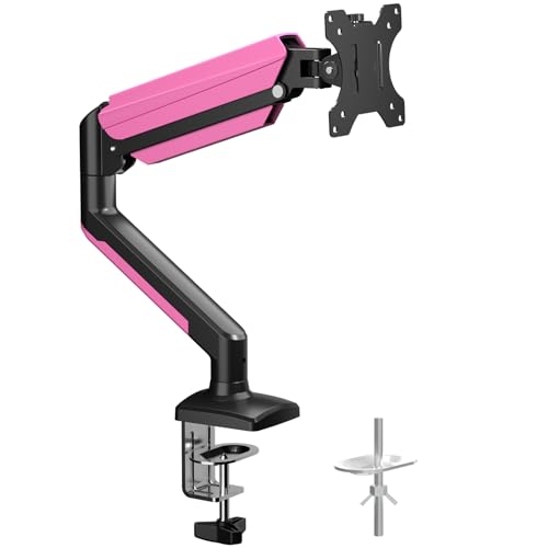 suptek Soporte de monitor para pantalla LED LCD de 13 a 32 pulgadas de hasta 9 kg, brazo de monitor con muelle de gas, giratorio 360°, altura ajustable, inclinable, soporte para monitor VESA 75 x