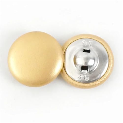 Botones de cuero, 100 botones de vástago redondo de cuero, hebilla decorativa colorida para bolsa de ropa, botones de repuesto, accesorios de costura (dorado, 0.47 pulgadas)