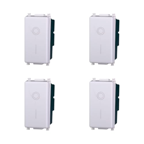 Elektronova Interruttore Bipolare 2P 16A Bianco compatibile Vimar Plana Kit 4 Pezzi 0402