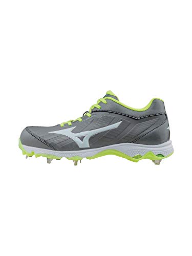 Mizuno Women's 9-Spike Advanced Sweep 3 Softball Shoe, Grey/White, 9.5 D US