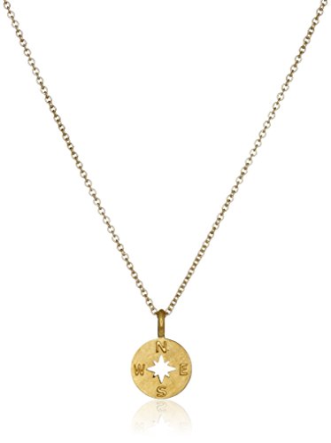 Dogeared "Going Places" Compass Disc Gold Dipped Chain Necklace, 18" #TOP1