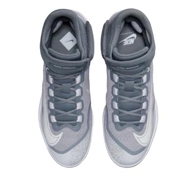 Nike Nike Alpha Huarache Elite 4 Mid Men's Metal Baseball Cleats Grey White DJ6520-012 Size 11 Medium US