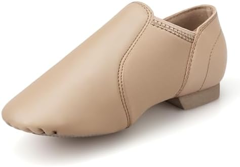 Stelle PU Leather Jazz Shoes for Girls and Boys Dance Shoes(Tan,12ML)