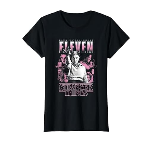 Stranger Things Eleven Poster Camiseta, Mujer, Negro, S | Ya disponible en tu tienda friki favorita! En mundofriki.es!