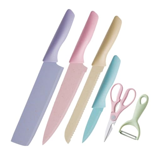 SOLUSTRE 1 Set Stainless Steel Kitchen Knives Utility Cutters for Home Restaurant Use Ergonomic Handles for Chopping Slicing and Mincing Housewarming present Random Color