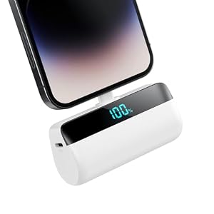 Feob Mini Powerbank für iPhone 5200mAh, 20W PD Schnelles Aufladen Power Bank Klein Ultrakompakter mit LED-Display, Externe Akkupack kompatibel mit iPhone 14/14 Plus/13 Pro/13/12/11/XS/XR/8/7/6-Weiß