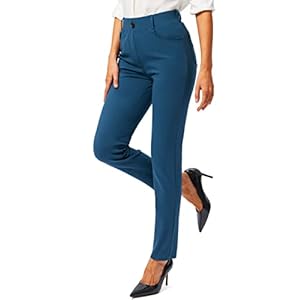 Rammus Womens Yoga Dress Pants with Pockets Stretch Work Leggings for Women Pull On Skinny Slacks for Business Office Casual