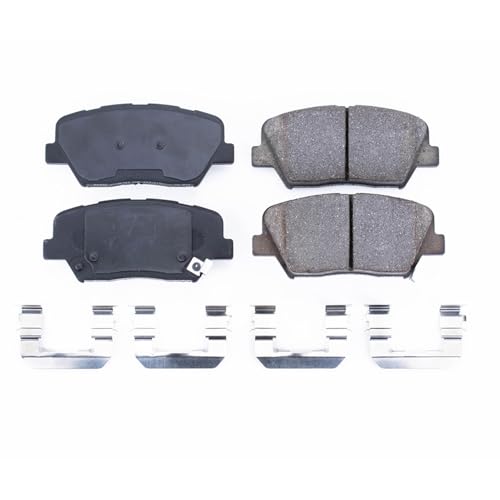 Image of PowerStop Front Brake Pads for Hyundai Azera 2012-17 |Santa Fe 2010-12 |Santa Fe Sport 2013-18 |Kia Rondo 2014-17 |Sorento 2011-20 - Z17 Ceramic Brake Pads with Installation Hardware, 17-1432