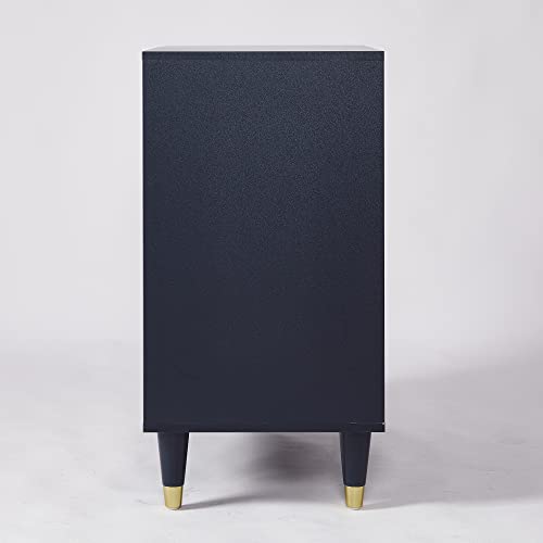 Weselon Accent Cabinet With 2 Doors, Luxury Carving Board Storage Sideboard With Adjustable Shelves, Buffet Cabinet Console Table For Living Room (Blue) #TOP6