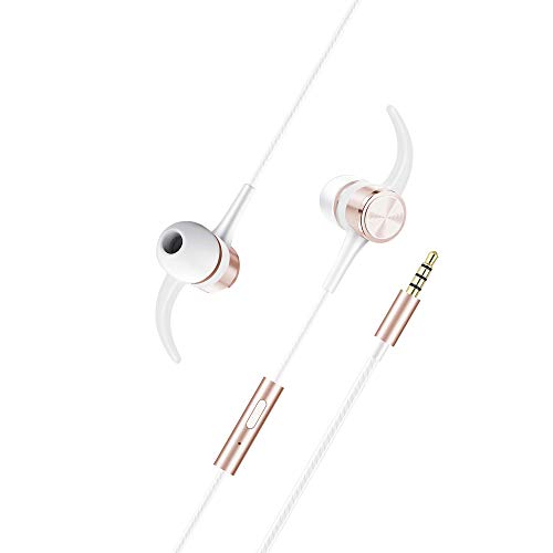 Fone de Ouvido Flex com fio, Intra Auricular, com microfone, imãs nas cápsulas, Branco/Rose Gold, Ge