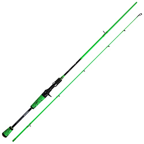 One Bass Fishing Pole 24 Ton Carbon Fiber Casting And Spinning Rods - Two Pieces, Superpolymer Handle Fishing Rod For Bass Fishing -Green-Cast-6'0" #TOP1