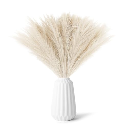 30 Piezas Pampas Secas Decoracion,Plumas Decoracion,Flores Secas,Ramas Secas Decorativas,Flor de Pampa Decor for Wedding, Living Room, Jarrones Boho Decor, Decoración Hogar (Amarillo)