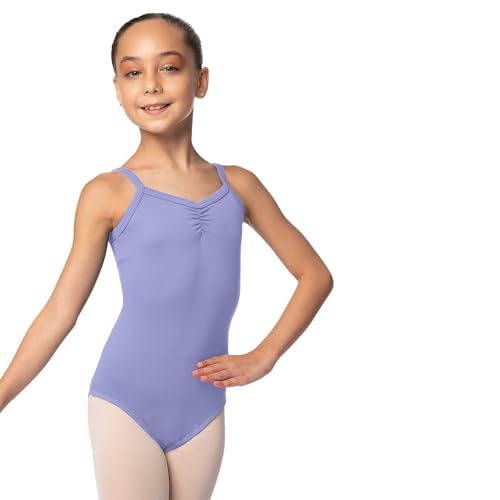 So Danca Girls’ Ballet Leotard – Camisole with Pinched Back and Low V-Back, Microfiber, Fully Front Lined - SL114 (Lilac, 8-10)
