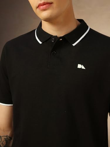 Image of Dennis Lingo Men's Poly Cotton Loose Fit Solid Half Sleeve Polo T-Shirt